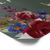 Erstellen Sie Hochzeit Begrüßungszeichen Burgundy  Poster (Ecke)