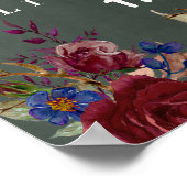 Erstellen Sie Hochzeit Begrüßungszeichen Burgundy  Poster (Ecke)