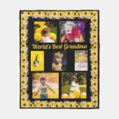 Erstellen Sie Ihr 7-Foto-Weltbestes Oma-Flora Fleecedecke (Vorderseite)