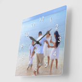 Erstellen Sie Ihr benutzerdefiniertes Foto-Erinner Quadratische Wanduhr (Winkel)