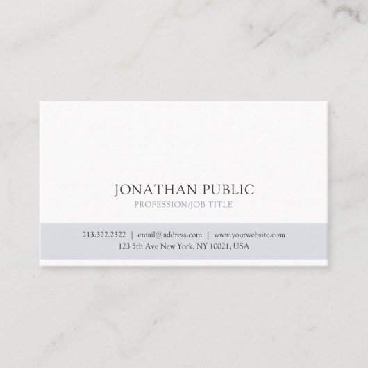 Erstellen Sie Ihr Berufliches klassisches, stilvol Visitenkarte (Vorderseite)