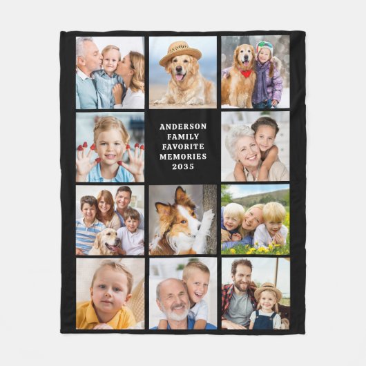 Erstellen Sie Ihr eigenes 12 Foto Collage einfache Fleecedecke (Vorderseite)