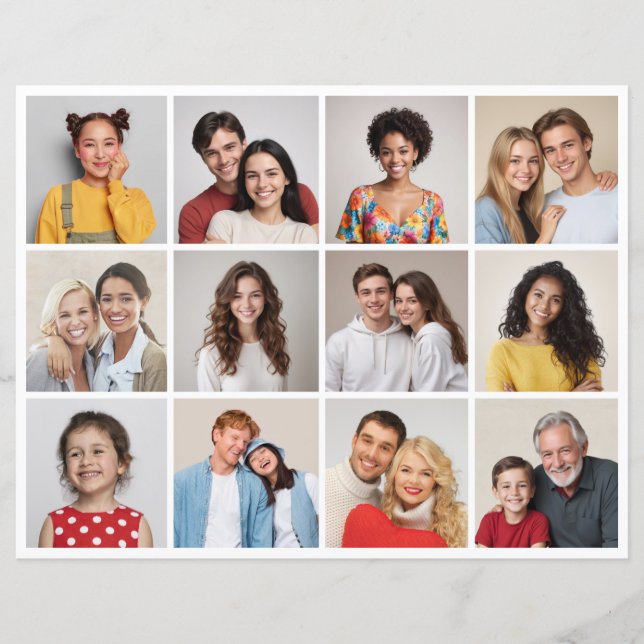 Erstellen Sie Ihr eigenes 12-Foto Collage Paper Bl (Vorderseite)