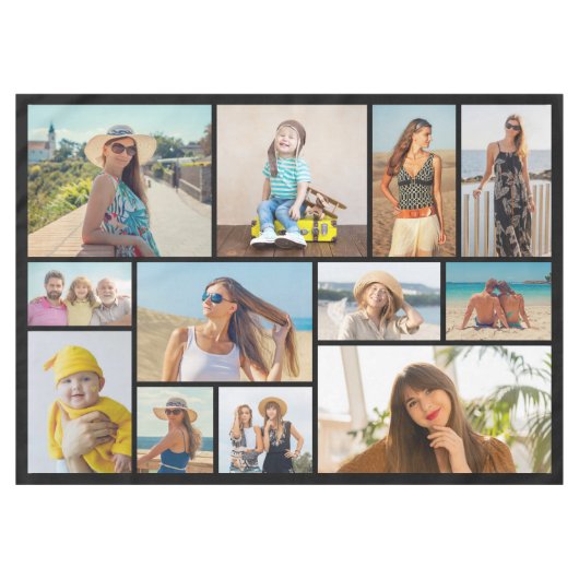 Erstellen Sie Ihr eigenes 12-Foto Collage Tableclo Tischdecke (Vorderseite (Horizontal))