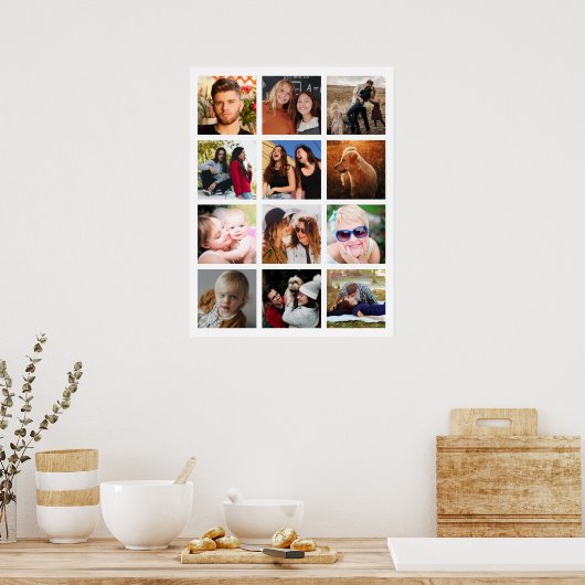 Erstellen Sie Ihr eigenes 12-Quadrat-Fotocollage-P Poster (Küche)