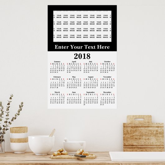 Erstellen Sie Ihr eigenes 2018 Custom Calendar Pos Poster (Küche)