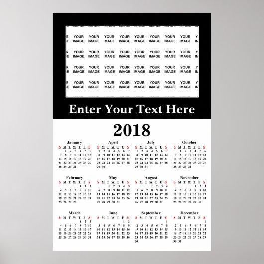 Erstellen Sie Ihr eigenes 2018 Custom Calendar Pos Poster (Vorne)
