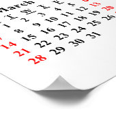 Erstellen Sie Ihr eigenes 2021 Custom Calendar Pos Poster (Ecke)