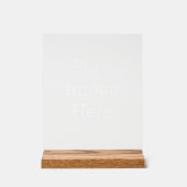 Personalisierte 20,3cm x 25,4cm Acrylschild, mit Holzblock (Vorderseite)