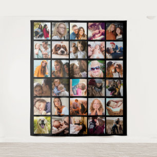 Erstellen Sie Ihr eigenes 30-Quadrat-Fotocollage-T Wandteppich