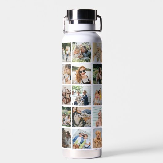 Erstellen Sie Ihr eigenes 30 x Foto Collage Square Trinkflasche (Rückseite)