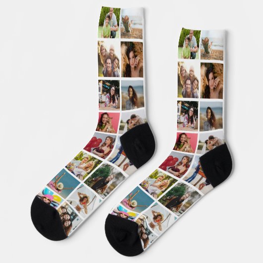 Erstellen Sie Ihr eigenes 32-Foto-Bild individuell Socken (Linkes Detail)