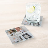 Erstellen Sie Ihr eigenes 4-Collage Monogramm Glasuntersetzer (Schrägansicht)