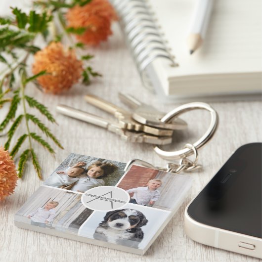 Erstellen Sie Ihr eigenes 4-Collage Monogramm Schlüsselanhänger (Vorderseite rechts)