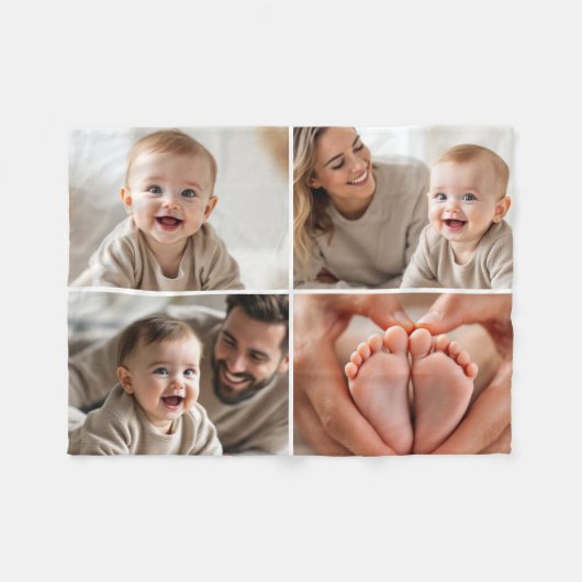 Erstellen Sie Ihr eigenes 4-Foto Collage Niedlich  Fleecedecke (Vorderseite (Horizontal))