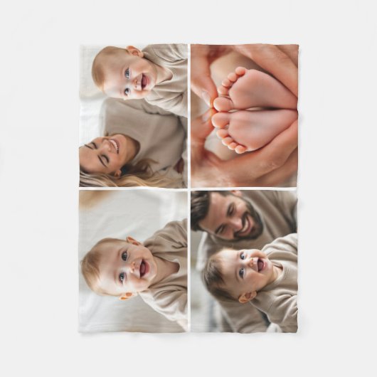 Erstellen Sie Ihr eigenes 4-Foto Collage Niedlich  Fleecedecke (Vorderseite)
