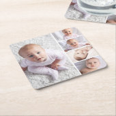 Erstellen Sie Ihr eigenes 5-Foto Personalisiert  Rechteckiger Pappuntersetzer (angewinkelt)