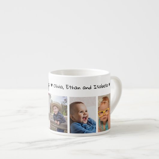 Erstellen Sie Ihr eigenes 5-Foto Wir Liebe Sie Pop Espressotasse (Vorderseite Rechts)