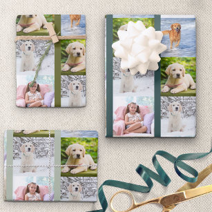 Erstellen Sie Ihr eigenes 6 Collage Green Set von  Geschenkpapier Set