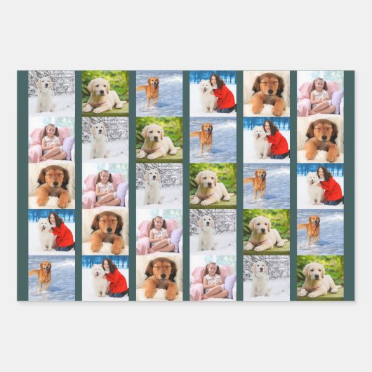 Erstellen Sie Ihr eigenes 6 Collage Green Set von Geschenkpapier Set (Vorderseite)