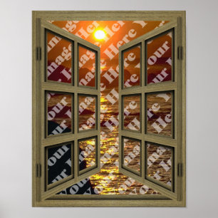 Erstellen Sie Ihr eigenes 6 Pane Brown Open Window Poster