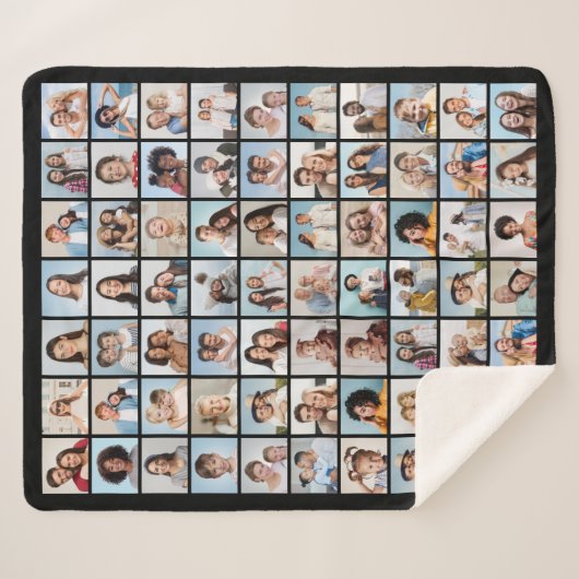 Erstellen Sie Ihr eigenes 70-Foto Collage Fleece B Sherpadecke (Vorderseite (Horizontal))