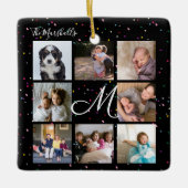 Erstellen Sie Ihr eigenes 8-Collage Family Monogra Keramikornament (Vorderseite)