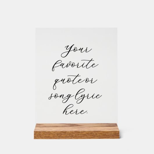 Erstellen Sie Ihr eigenes Angebot Acrylschild (Vorderseite)