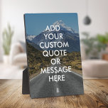 Erstellen Sie Ihr eigenes Angebot Fotoplatte<br><div class="desc">Erstellen Sie Ihre eigene,  individuelle Kostenvoranschlagplakette Personalisieren Sie diesen Ausdruck mit modernem minimalistischem Typografie- und Naturlandschaftshintergrund.</div>