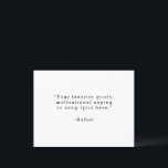 Erstellen Sie Ihr eigenes Angebot Gruß Postkarte<br><div class="desc">Erstellen Sie Ihre eigene,  individuelle Kostenvoranschlag Grußkarte Postkarte. Funktioniert mit minimalistischer Schrift-Typografie.</div>