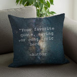 Erstellen Sie Ihr eigenes Angebot Kissen<br><div class="desc">Erstellen Sie Ihr eigenes individuelles Angebot werfen Kissen. Mit minimalistischer Schriftzeichen-Typografie und Milchstraßengalaxie-Bildern mit Sternen im Raum.</div>