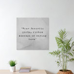 Erstellen Sie Ihr eigenes Angebot Künstlicher Leinwanddruck<br><div class="desc">Erstellen Sie Ihre eigene Leinwand mit minimalistischer Schrift und Grunge Textur.</div>