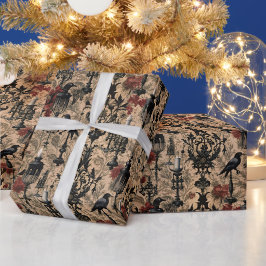Erstellen Sie Ihr eigenes antikes gotisches Raben- Geschenkpapier