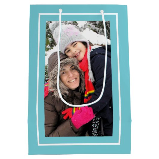 Erstellen Sie Ihr eigenes Aqua-Blue Weihnachtsferi Mittlere Geschenktüte (Rückseite)