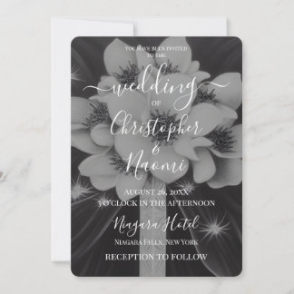 Erstellen Sie Ihr eigenes B&W Retro Blume Bridal B Einladung