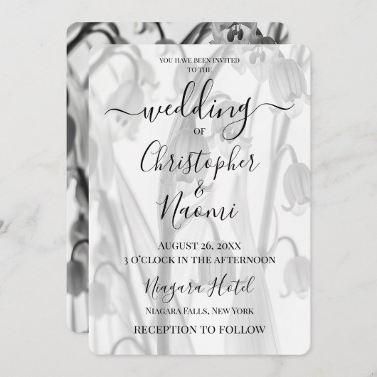 Erstellen Sie Ihr eigenes B&W XRay Lily der Valley Einladung (Vorne/Hinten)