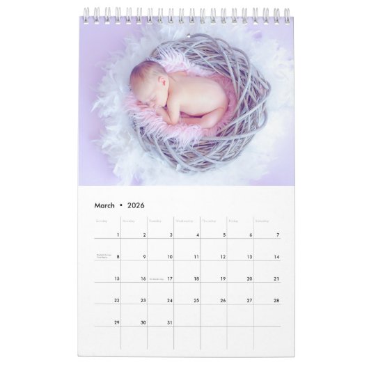 Erstellen Sie Ihr eigenes Baby Fotos 2025 Kalender (Mär 2026)