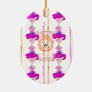 Erstellen Sie Ihr eigenes Baby Fun Lion Cub Textde Keramikornament