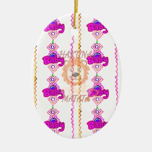 Erstellen Sie Ihr eigenes Baby Fun Lion Cub Textde Keramikornament (Vorne)