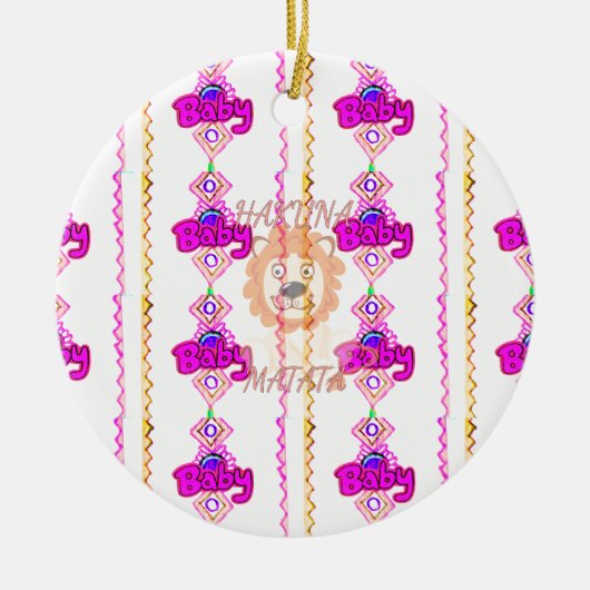 Erstellen Sie Ihr eigenes Baby Fun Lion Cub Textde Keramikornament (Vorne)