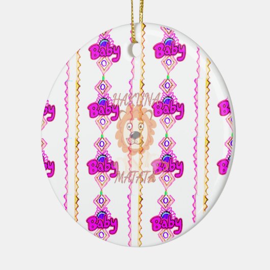 Erstellen Sie Ihr eigenes Baby Fun Lion Cub Textde Keramikornament (Links)