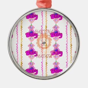 Erstellen Sie Ihr eigenes Baby Fun Lion Cub Textde Silbernes Ornament