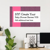Erstellen Sie Ihr eigenes Babyduschbanner ZICKZACK Poster (Heimbüro)