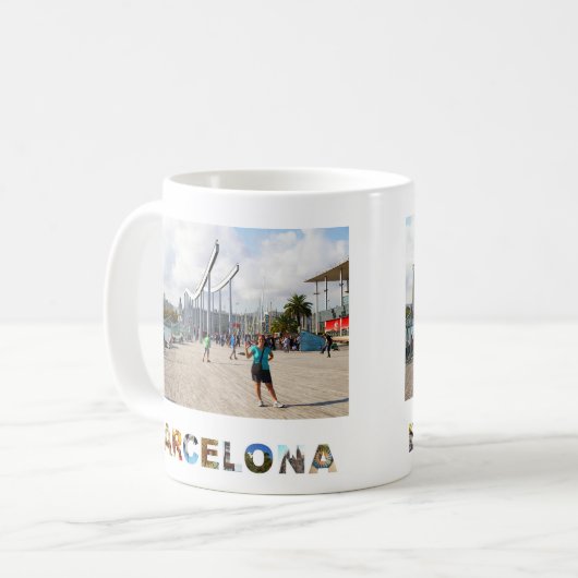 Erstellen Sie Ihr eigenes Barcelona Spanien Ferien Kaffeetasse (Vorderseite Links)