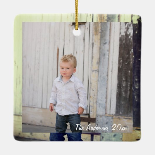 Erstellen Sie Ihr eigenes benutzerdefiniertes Foto Keramikornament (Rückseite)