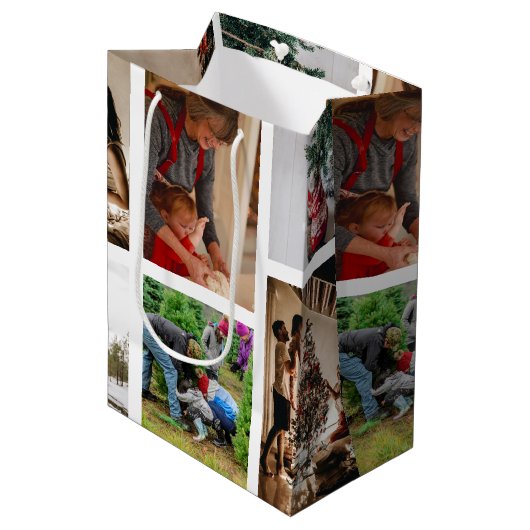 Erstellen Sie Ihr eigenes benutzerdefiniertes Foto Mittlere Geschenktüte (Vorderseite Schrägansicht)