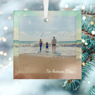 Erstellen Sie Ihr eigenes benutzerdefiniertes Foto Ornament Aus Glas