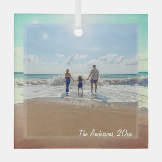 Erstellen Sie Ihr eigenes benutzerdefiniertes Foto Ornament Aus Glas (Vorderseite)