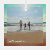 Erstellen Sie Ihr eigenes benutzerdefiniertes Foto Ornament Aus Glas (Rückseite)