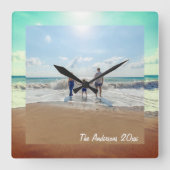 Erstellen Sie Ihr eigenes benutzerdefiniertes Foto Quadratische Wanduhr (Vorderseite)